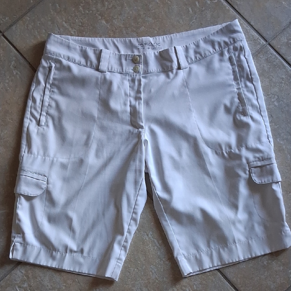 Nike Dri-Fit Flat Front Golf Shorts - White